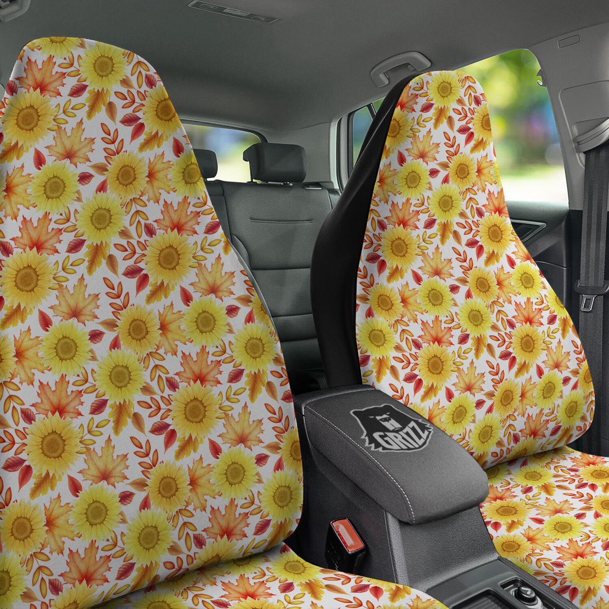 Sunflower Autumn Print Pattern Car Seat Covers-grizzshop