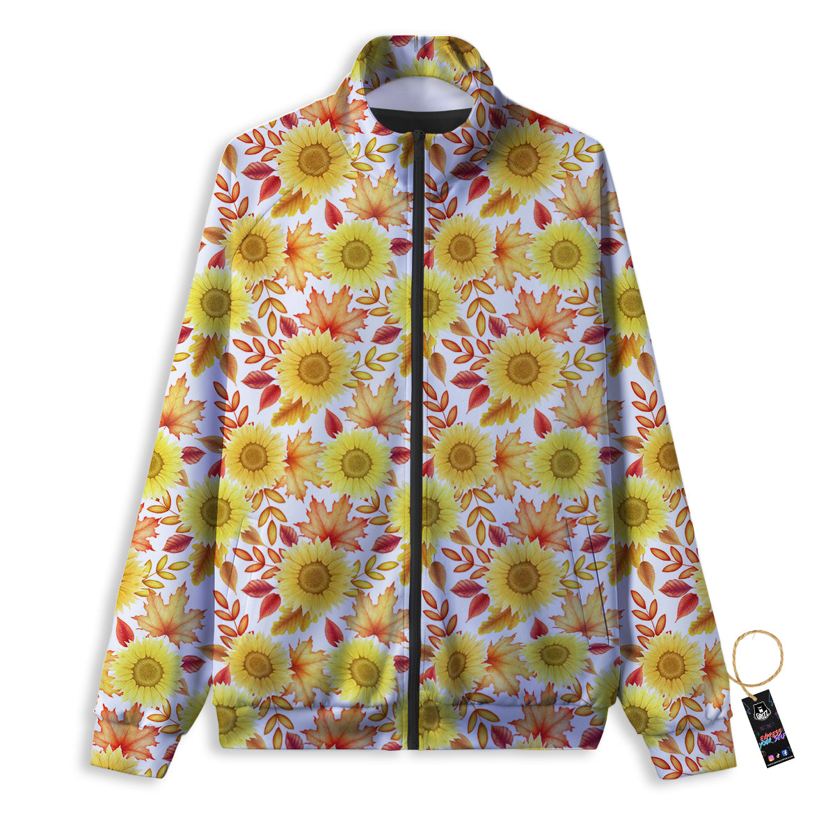 Sunflower Autumn Print Pattern Track Jacket-grizzshop