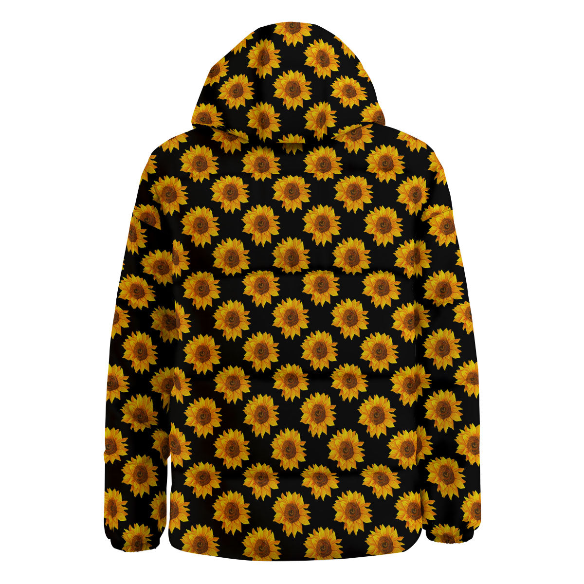 Sunflower Black Autumn Print Pattern Down Jacket-grizzshop
