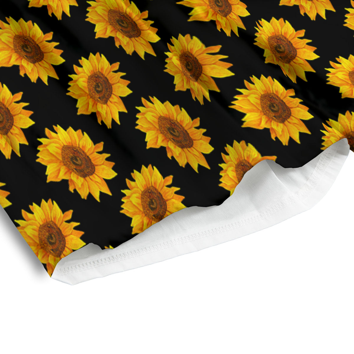 Sunflower Black Autumn Print Pattern Men's Athletic Shorts