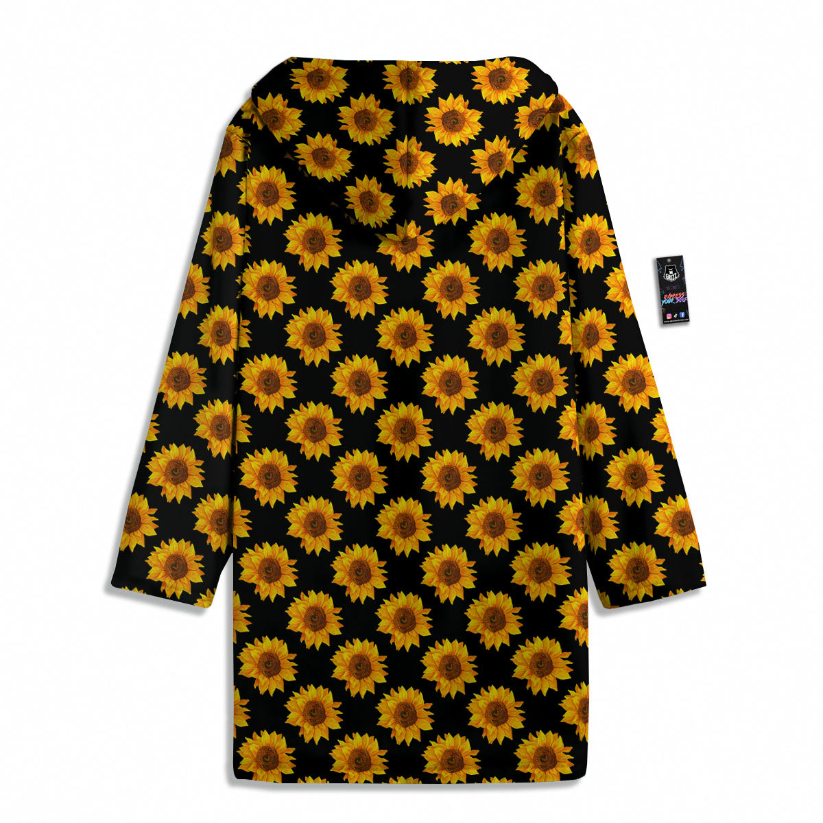 Sunflower Black Autumn Print Pattern Men's Windbreaker Jacket-grizzshop