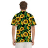 Sunflower Black Print Men's Golf Shirts-grizzshop