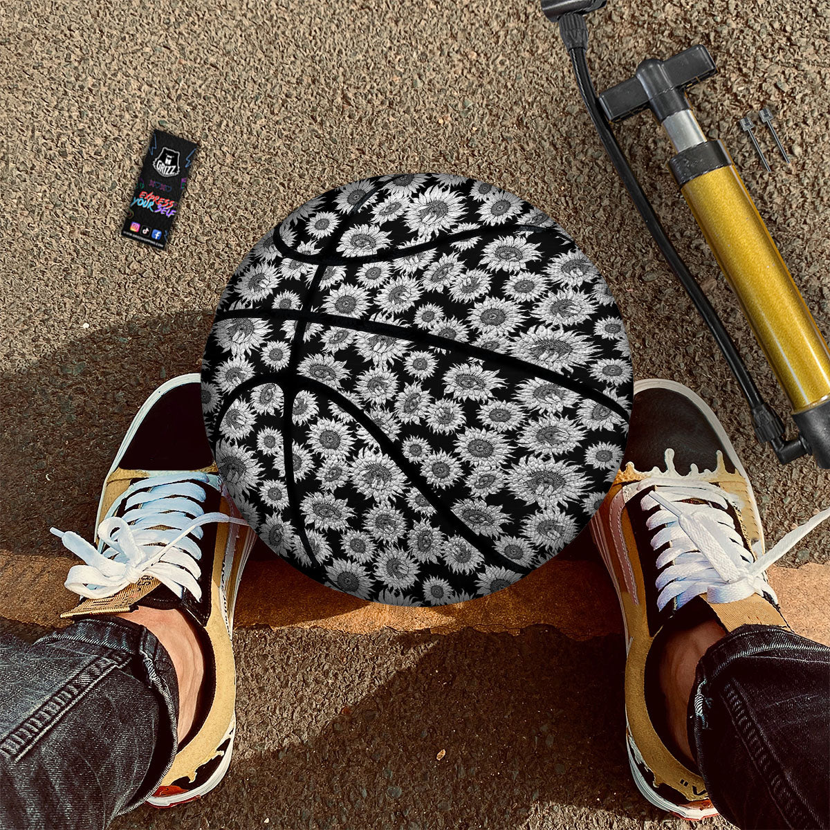 Sunflower Black Print Pattern Basketball-grizzshop