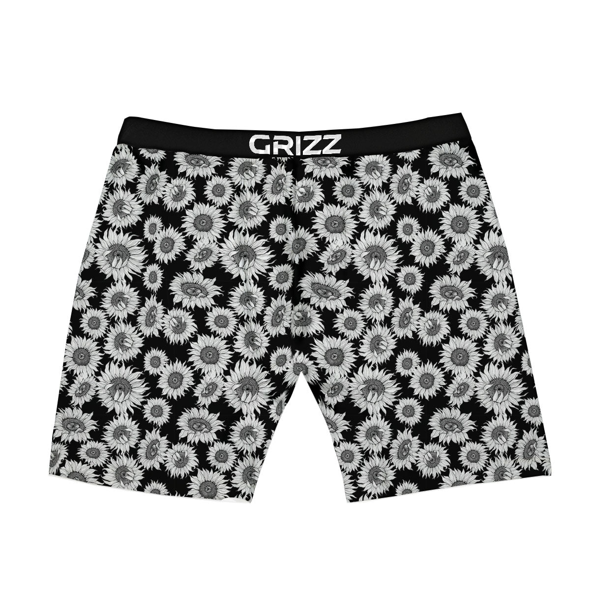 Sunflower Black Print Pattern Boxer Briefs-grizzshop