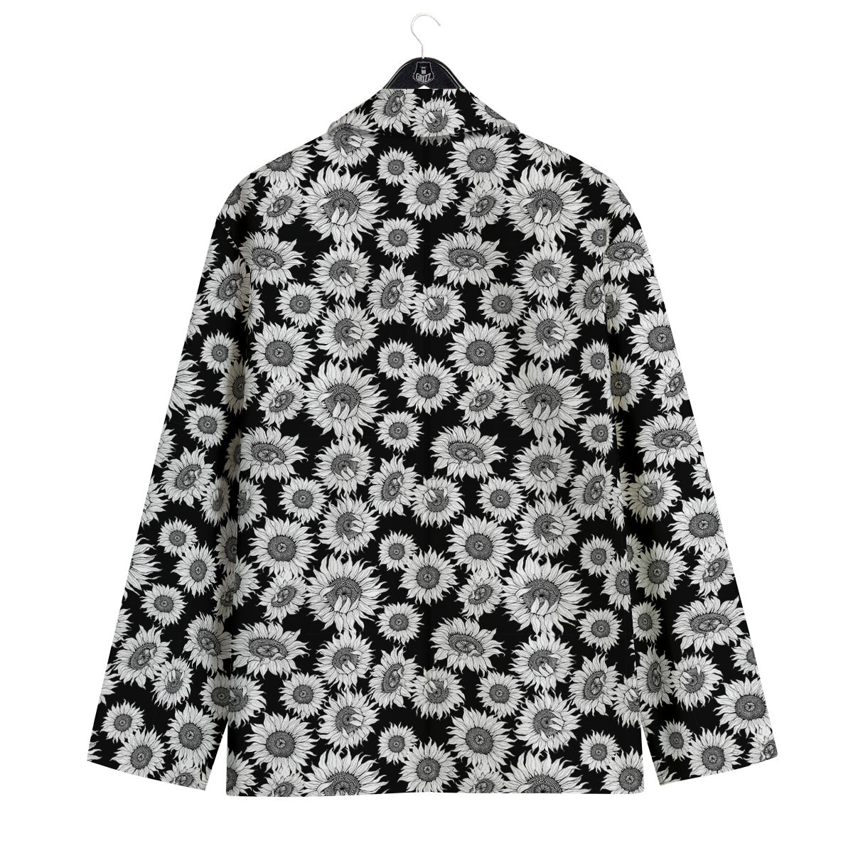 Sunflower Black Print Pattern Men's Sport Coat-grizzshop