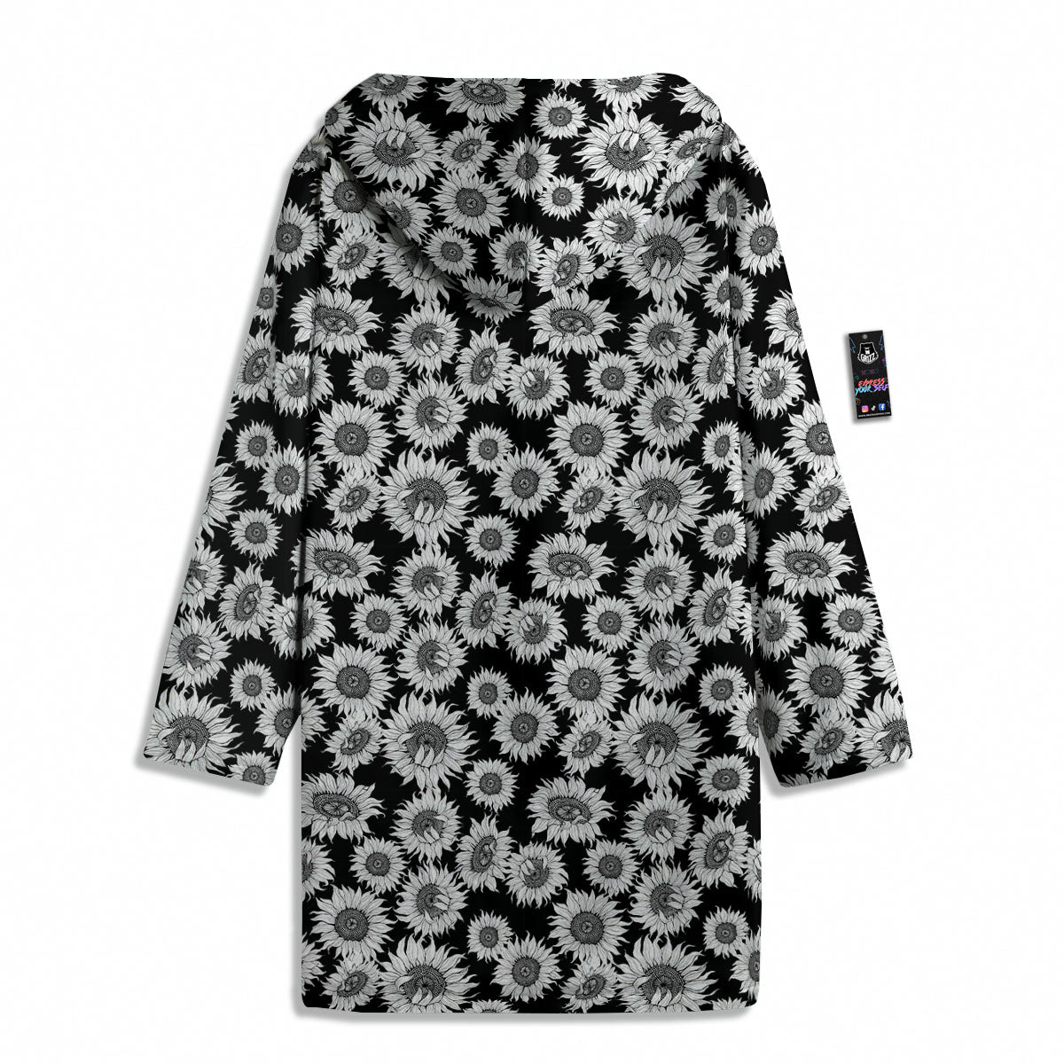 Sunflower Black Print Pattern Men's Windbreaker Jacket-grizzshop