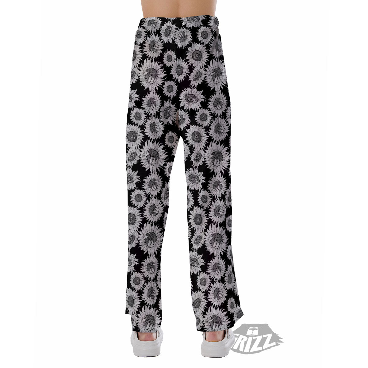 Sunflower Black Print Pattern Pajama Pants-grizzshop