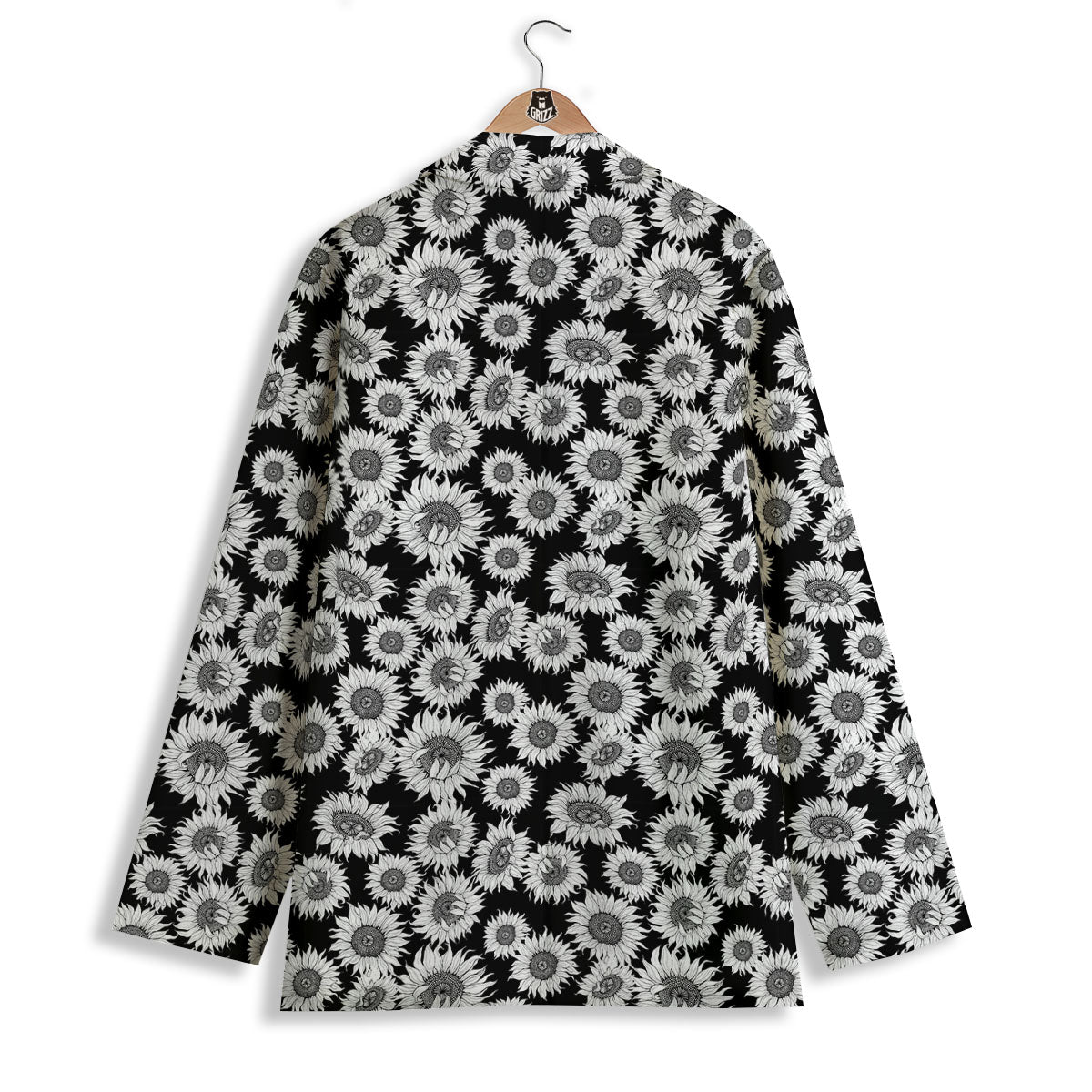 Sunflower Black Print Pattern Women's Blazer-grizzshop