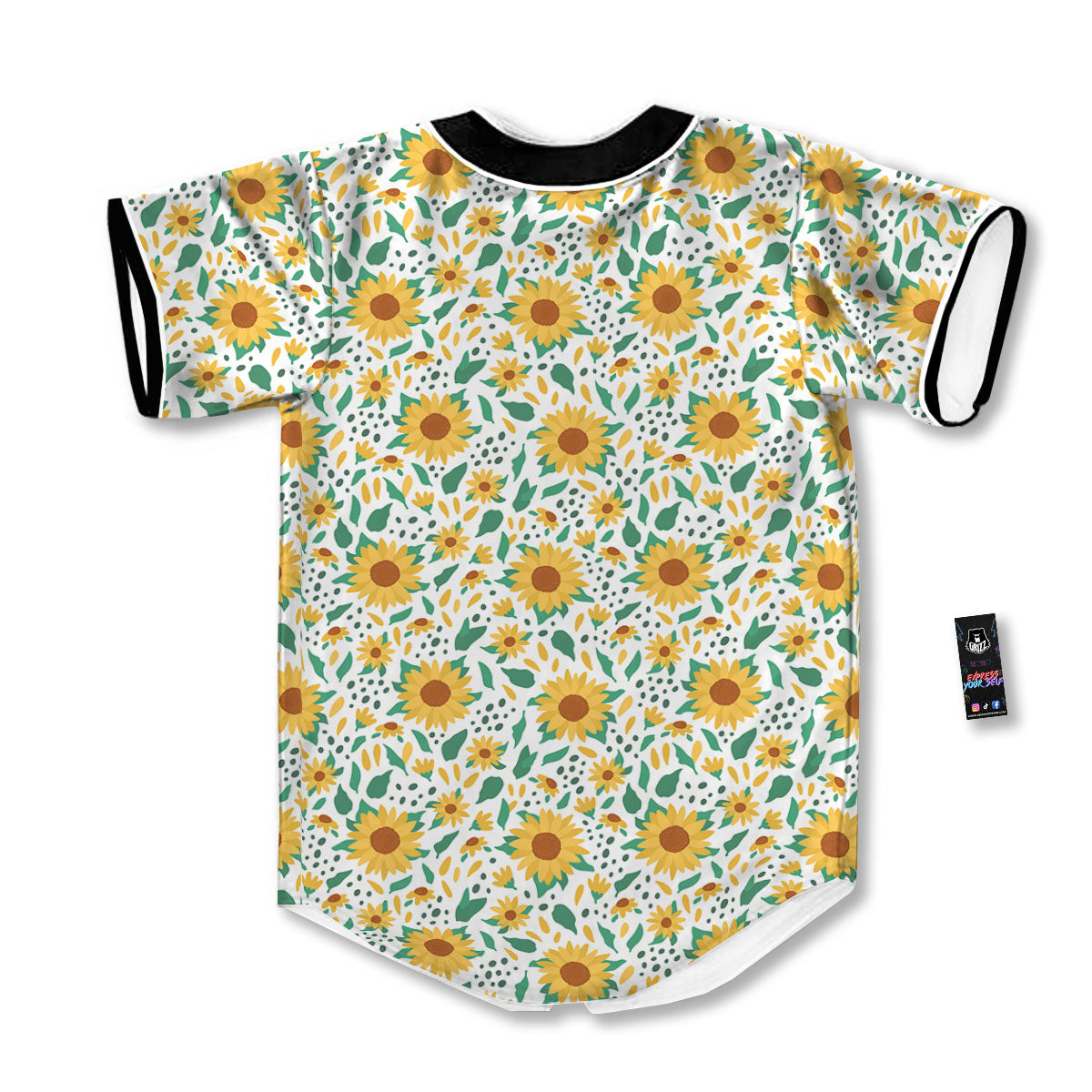 Sunflower Blooming Print Pattern Baseball Jersey-grizzshop