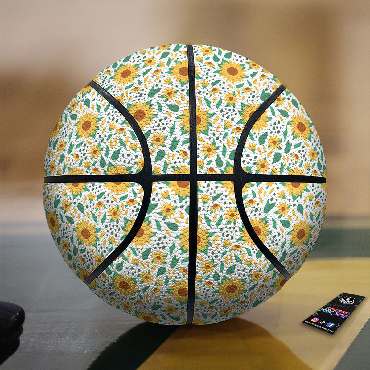 Sunflower Blooming Print Pattern Basketball-grizzshop