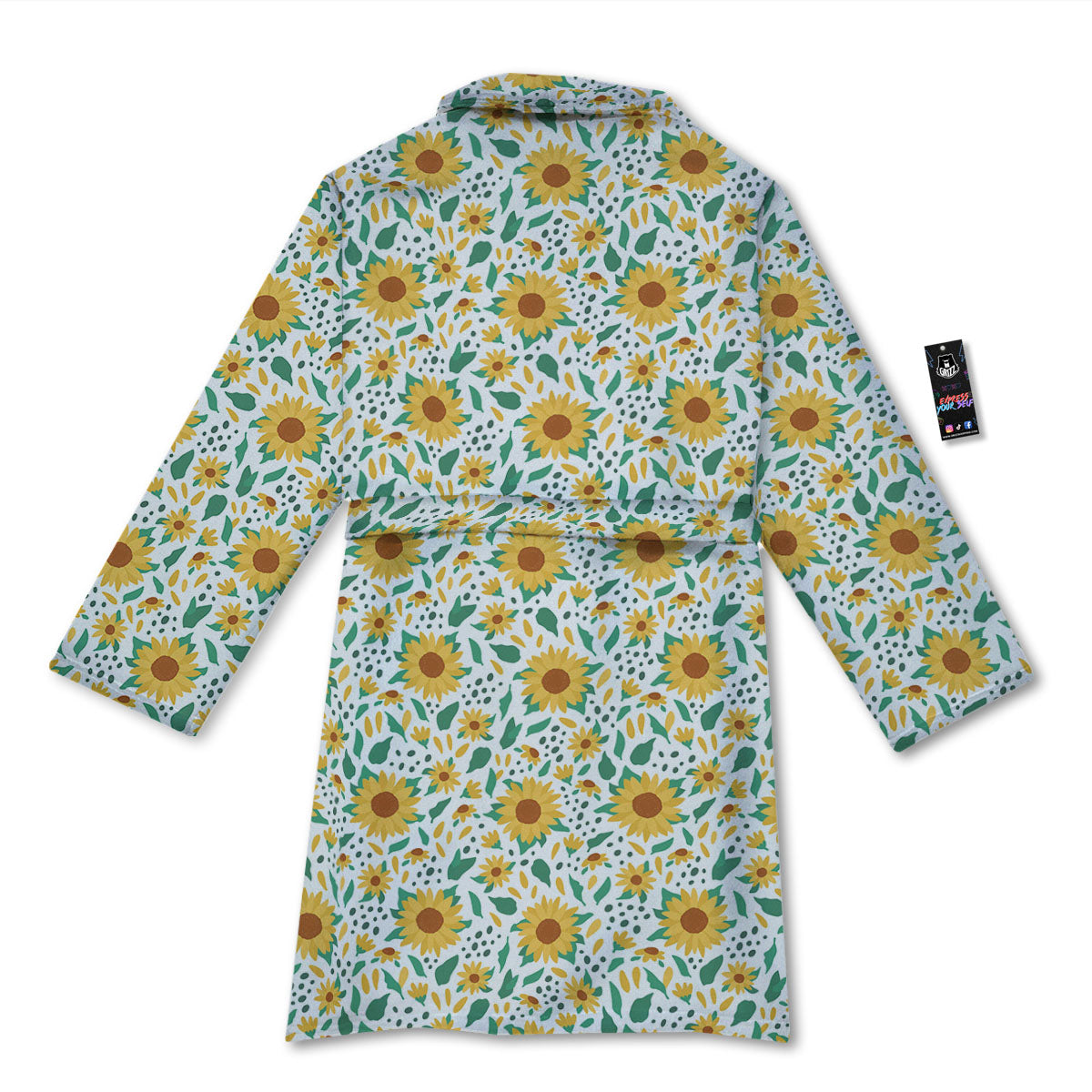 Sunflower Blooming Print Pattern Bathrobe-grizzshop