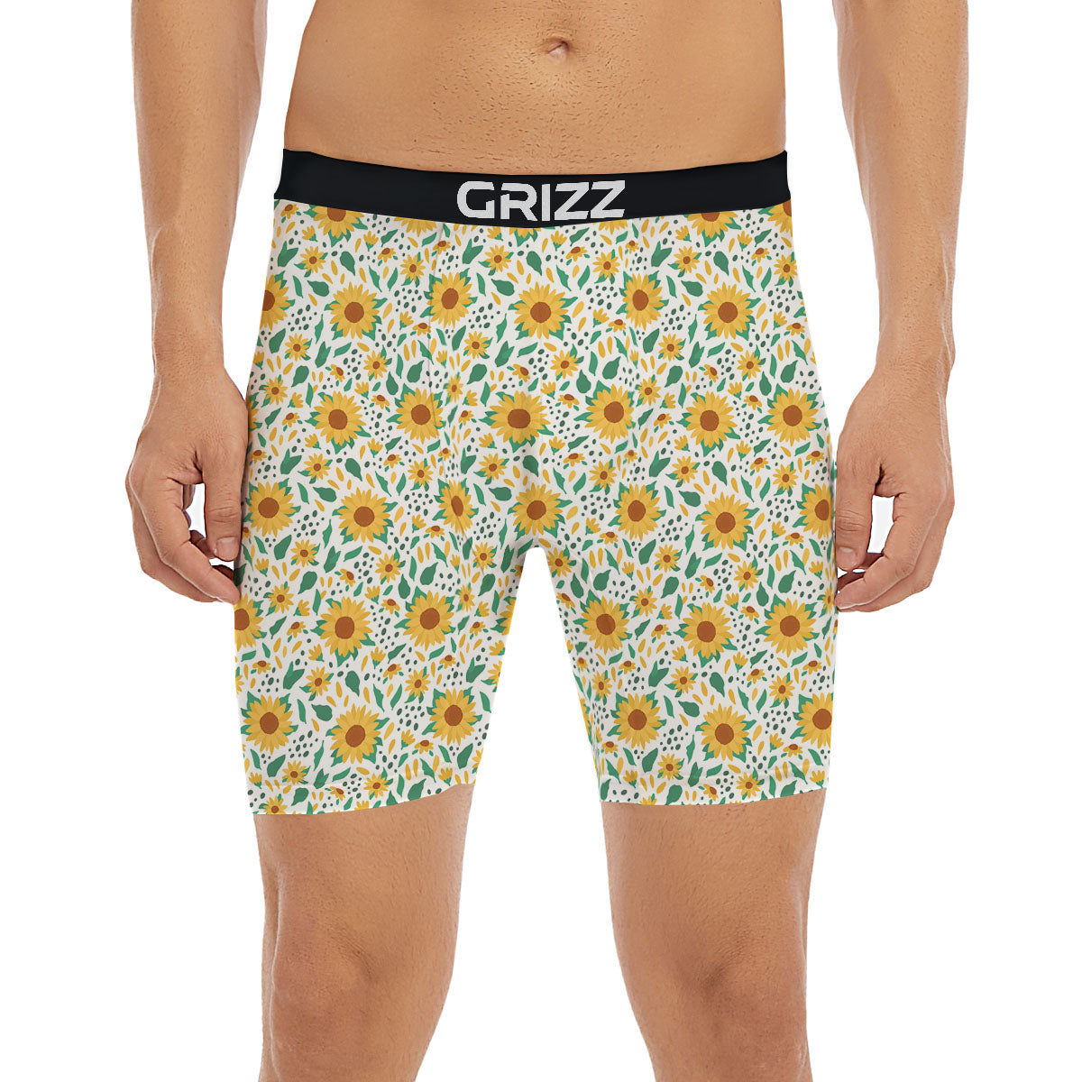 Sunflower Blooming Print Pattern Boxer Briefs-grizzshop