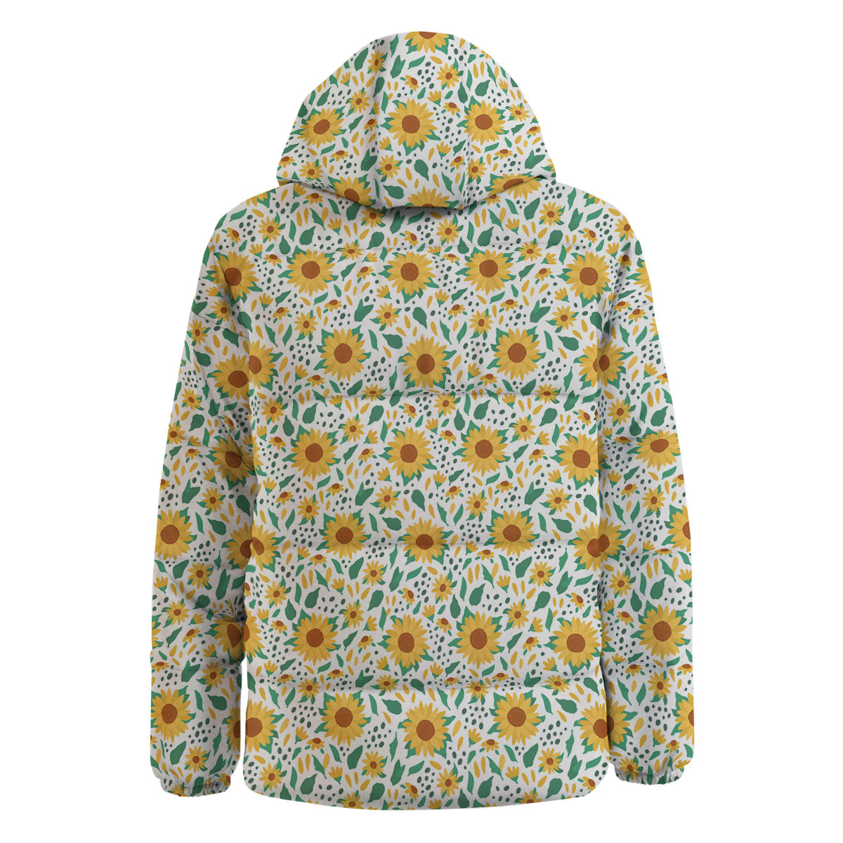 Sunflower Blooming Print Pattern Down Jacket-grizzshop