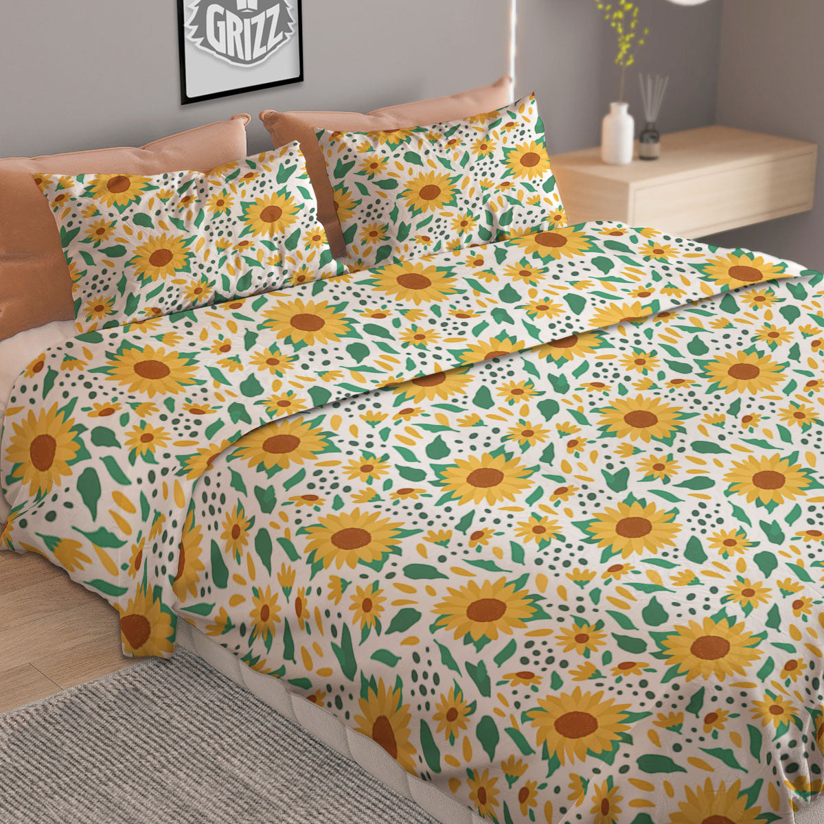 Spirit Owl Gold Print Duvet Cover Bedding Set