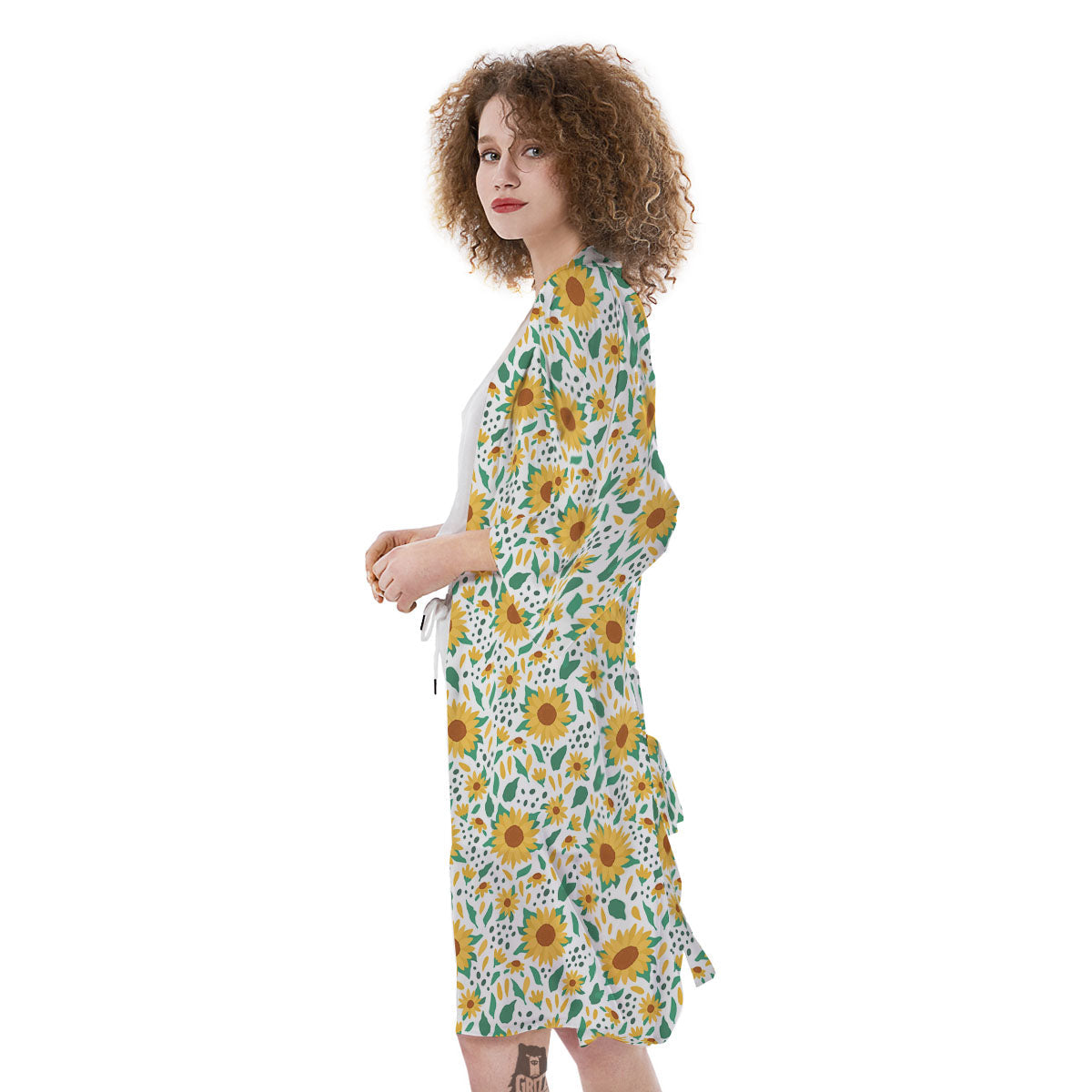 Sunflower Blooming Print Pattern Kimono-grizzshop