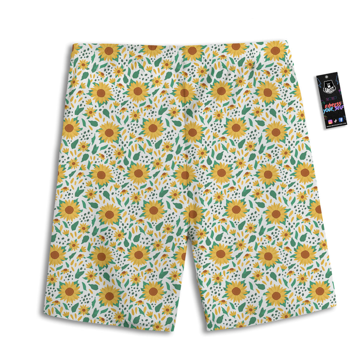 Sunflower Blooming Print Pattern Men's Athletic Shorts