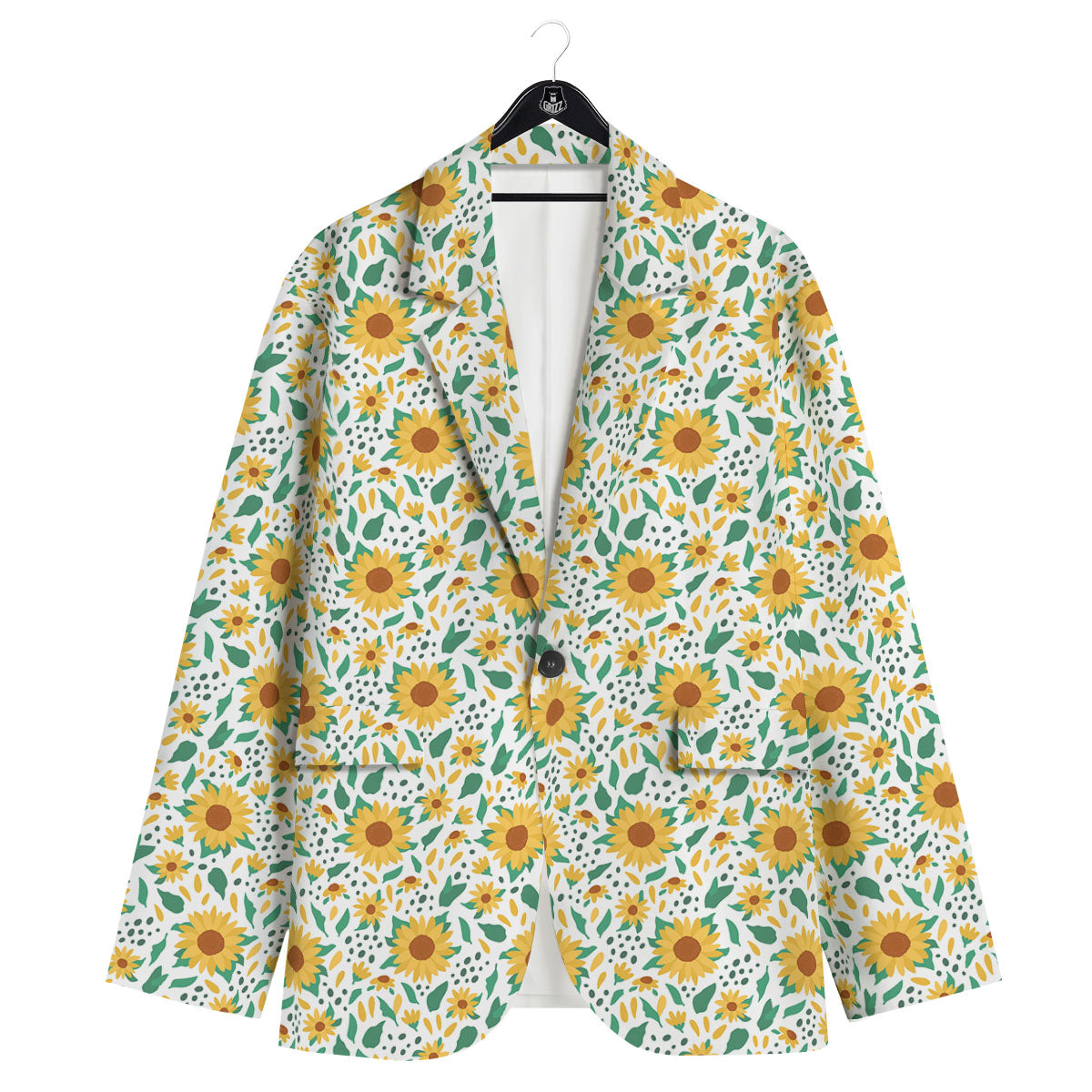 Sunflower Blooming Print Pattern Men's Sport Coat-grizzshop