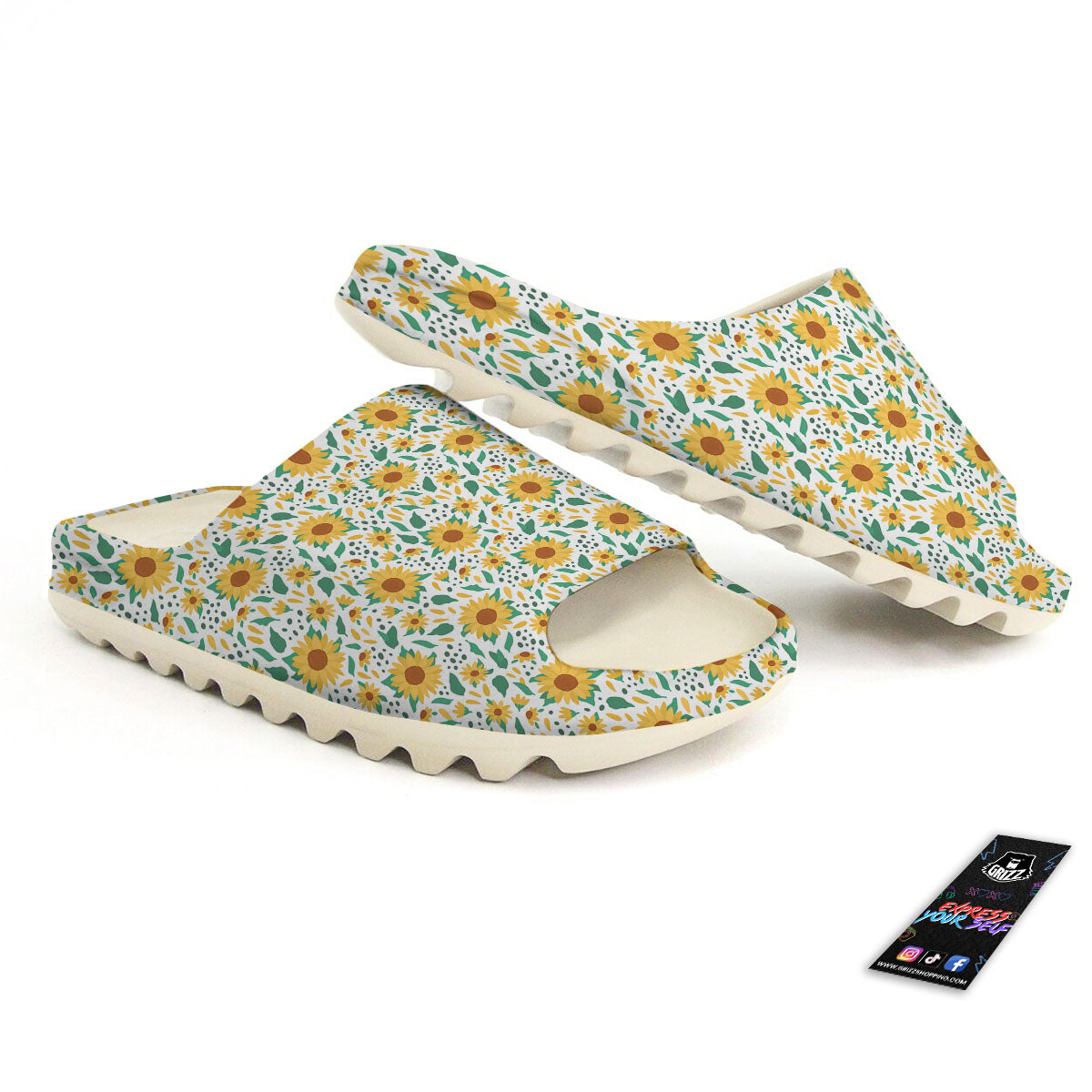 Sunflower Blooming Print Pattern Sandals-grizzshop