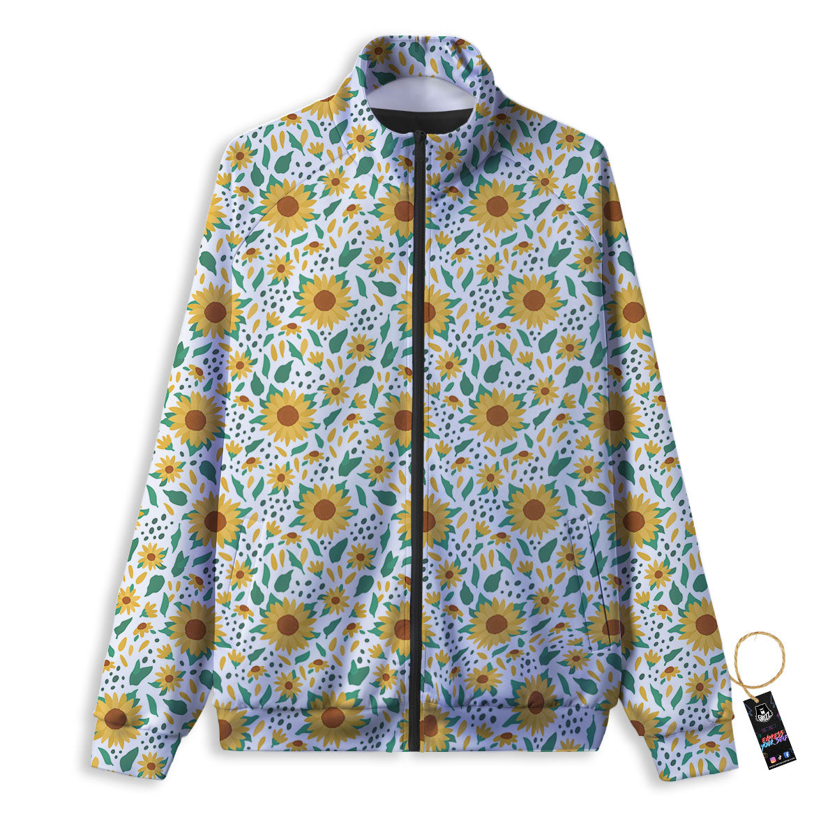 Sunflower Blooming Print Pattern Track Jacket-grizzshop