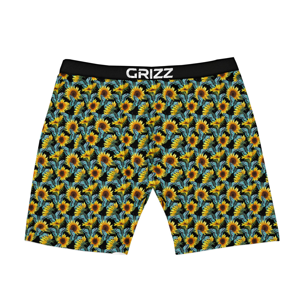 Sunflower Blue Butterfly Print Pattern Boxer Briefs-grizzshop