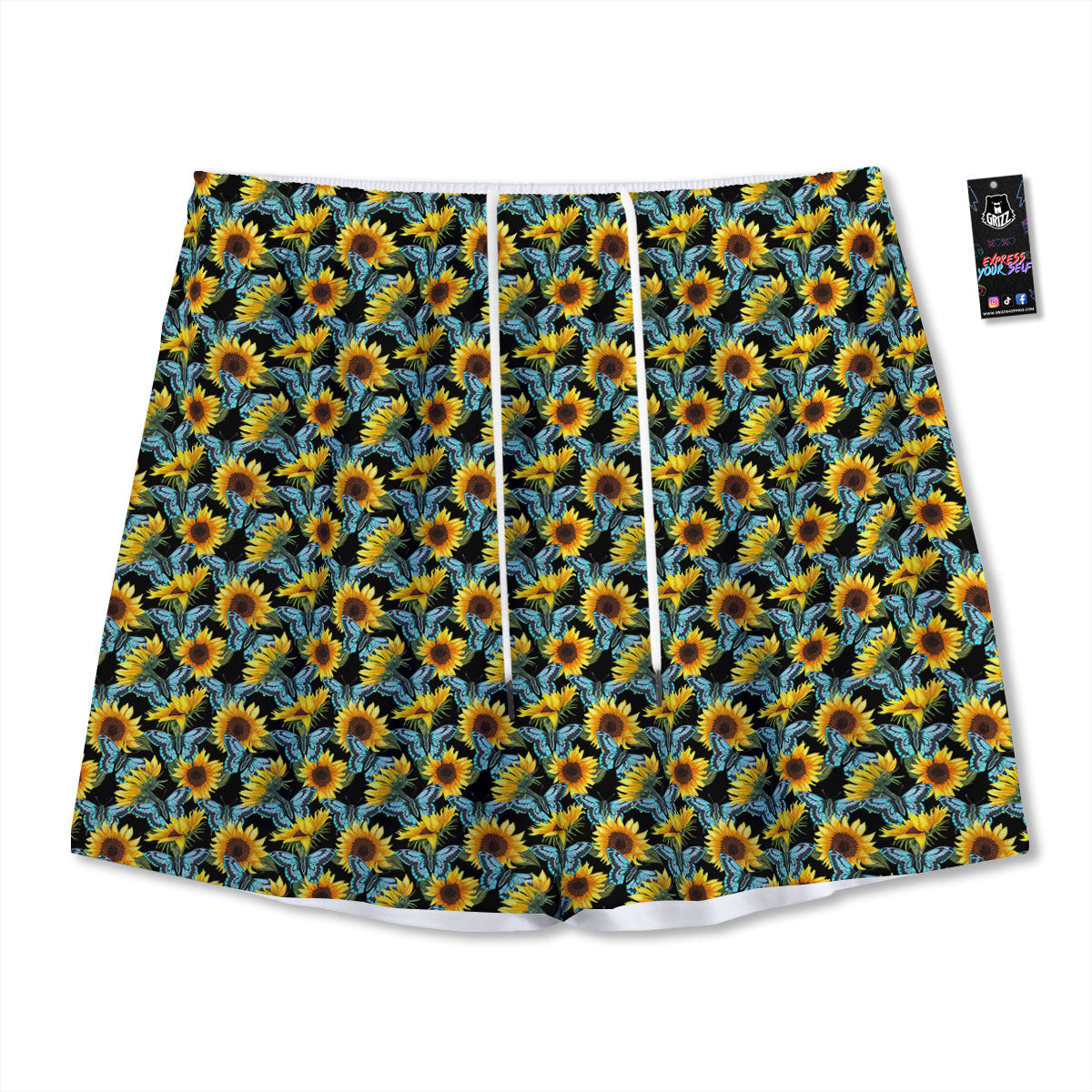 Square Dot Geometric Print Pattern Mesh Shorts
