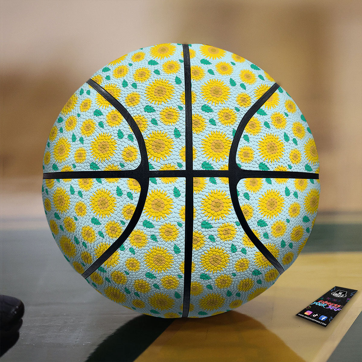 Sunflower Blue Cute Print Pattern Basketball-grizzshop