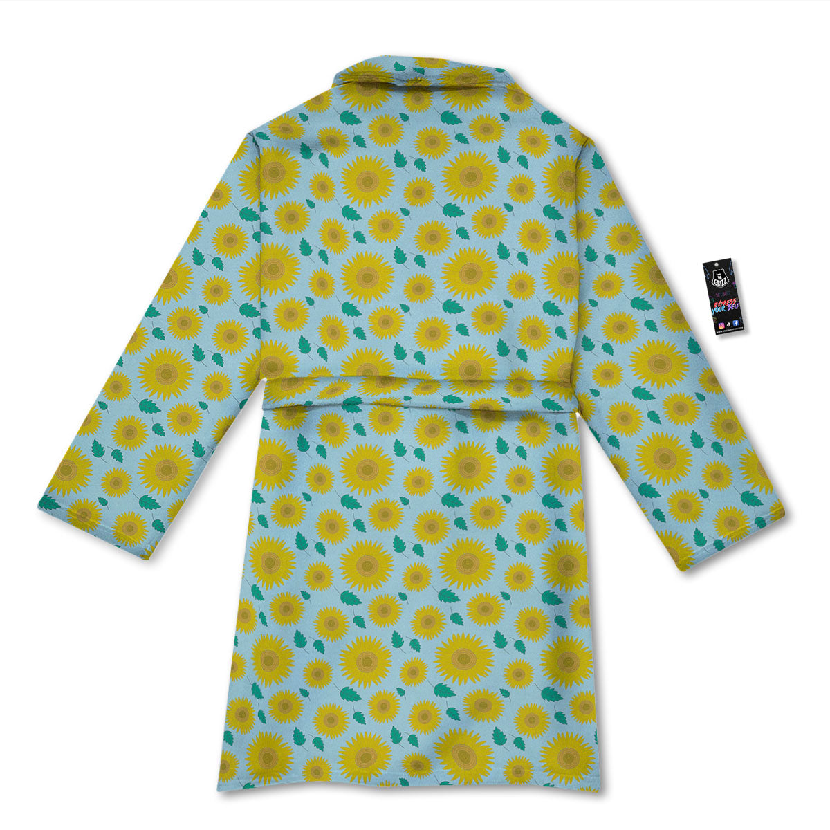 Sunflower Blue Cute Print Pattern Bathrobe-grizzshop