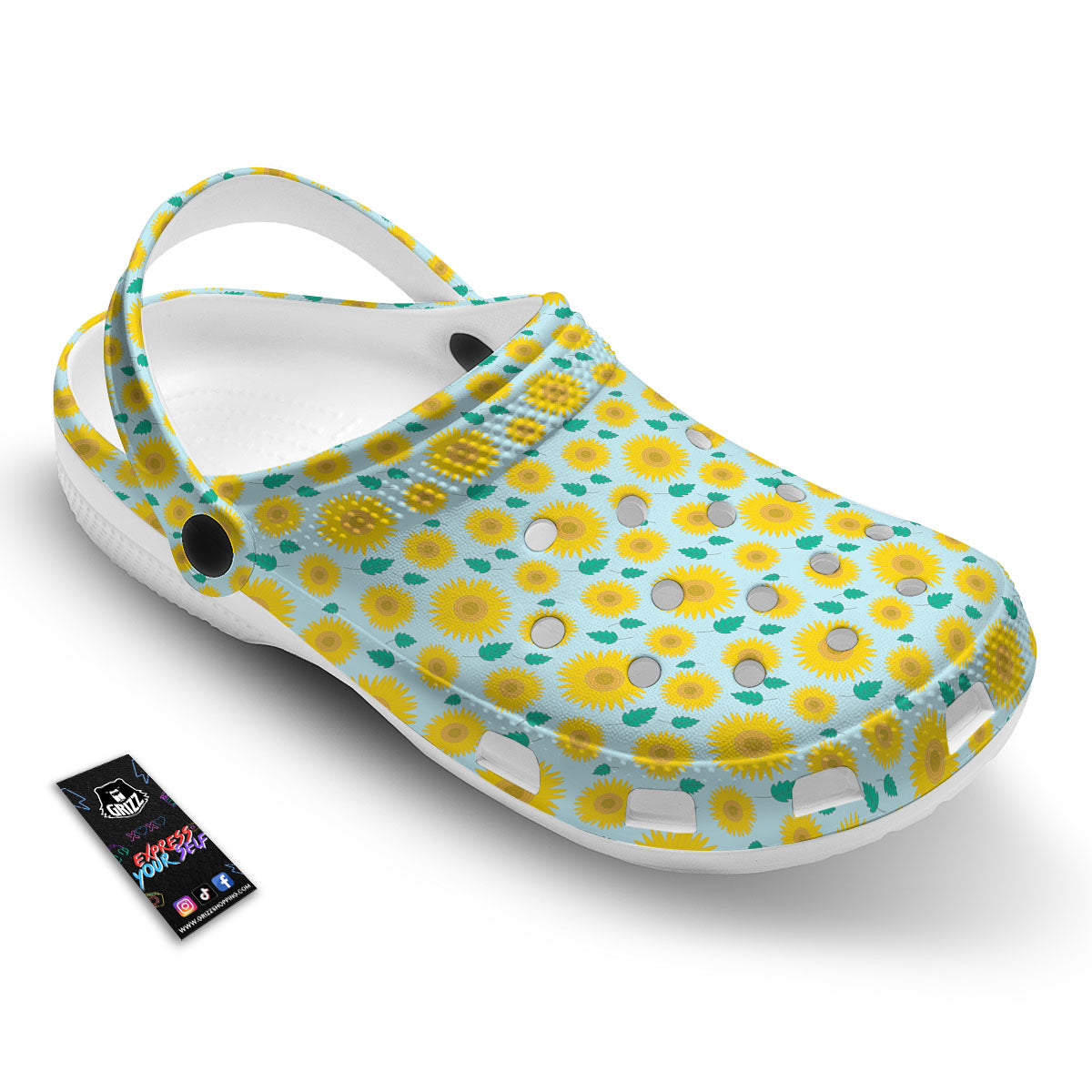 Sunflower Blue Cute Print Pattern Clog-grizzshop