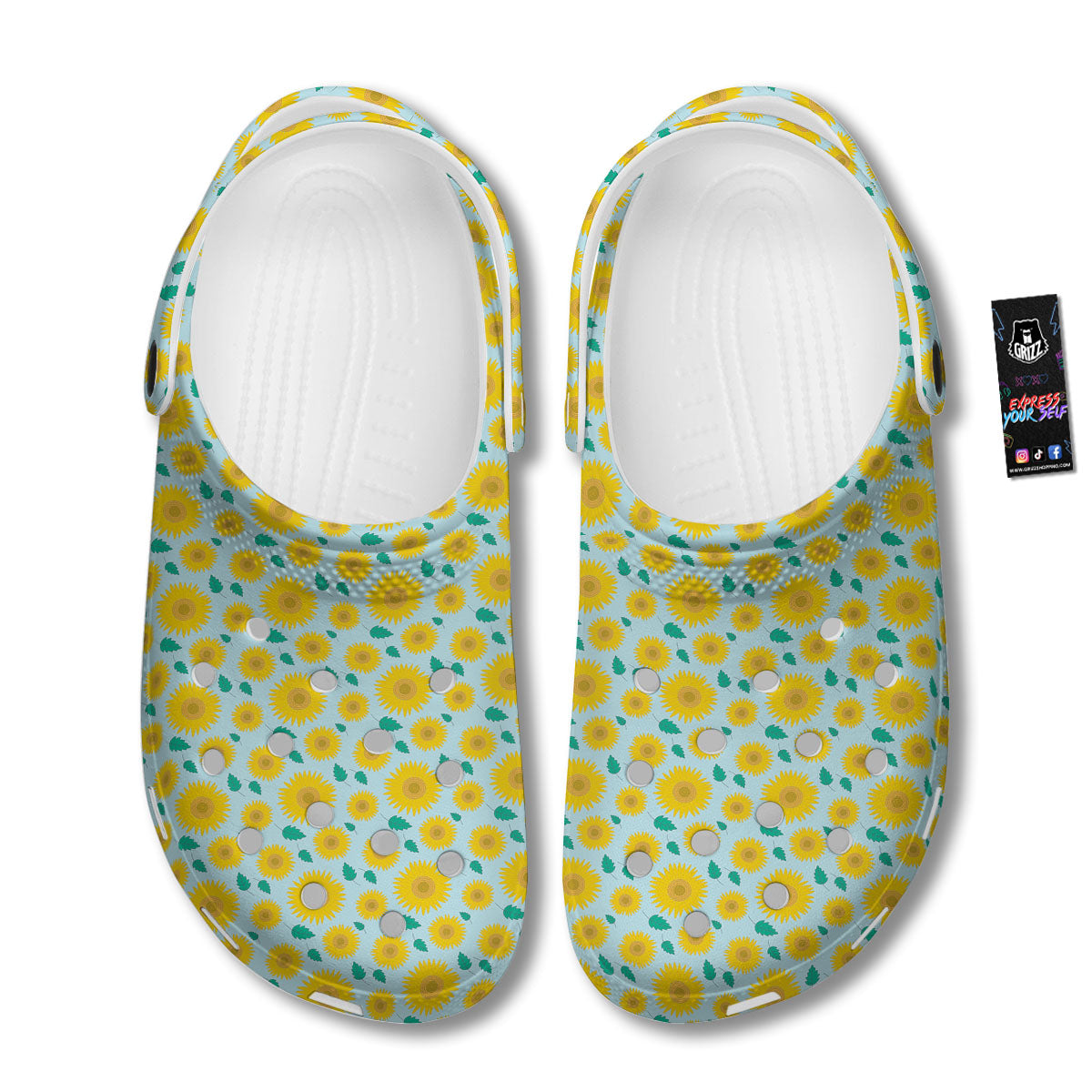 Sunflower Blue Cute Print Pattern Clog-grizzshop