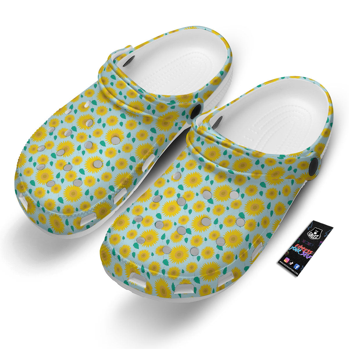 Sunflower Blue Cute Print Pattern Clog-grizzshop