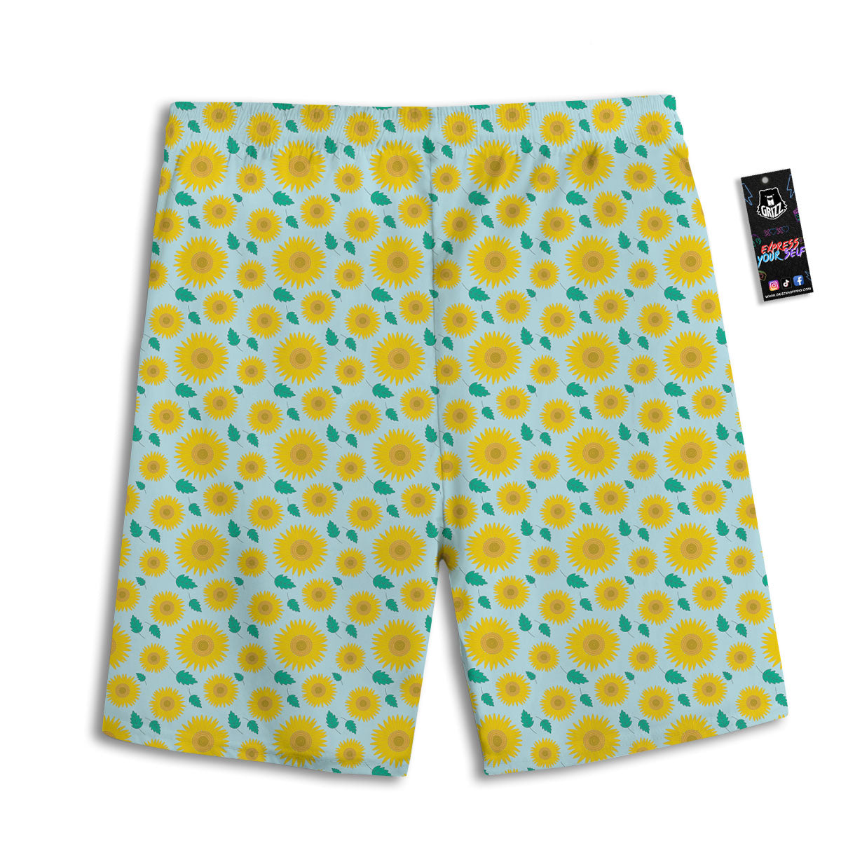 Sunflower Blue Cute Print Pattern Men's Athletic Shorts