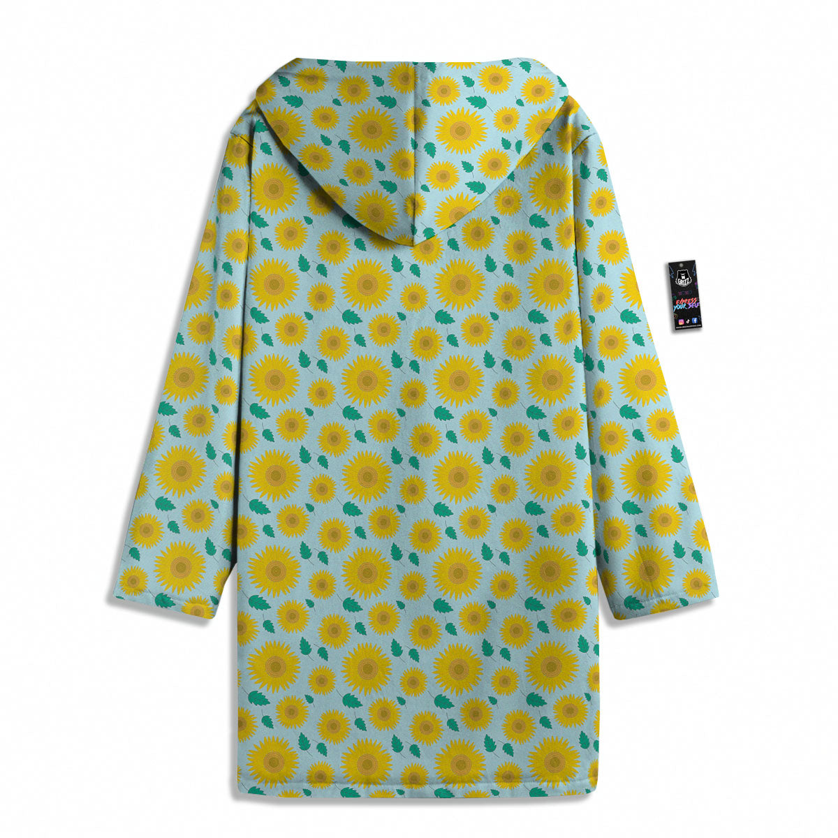 Sunflower Blue Cute Print Pattern Men's Windbreaker Jacket-grizzshop