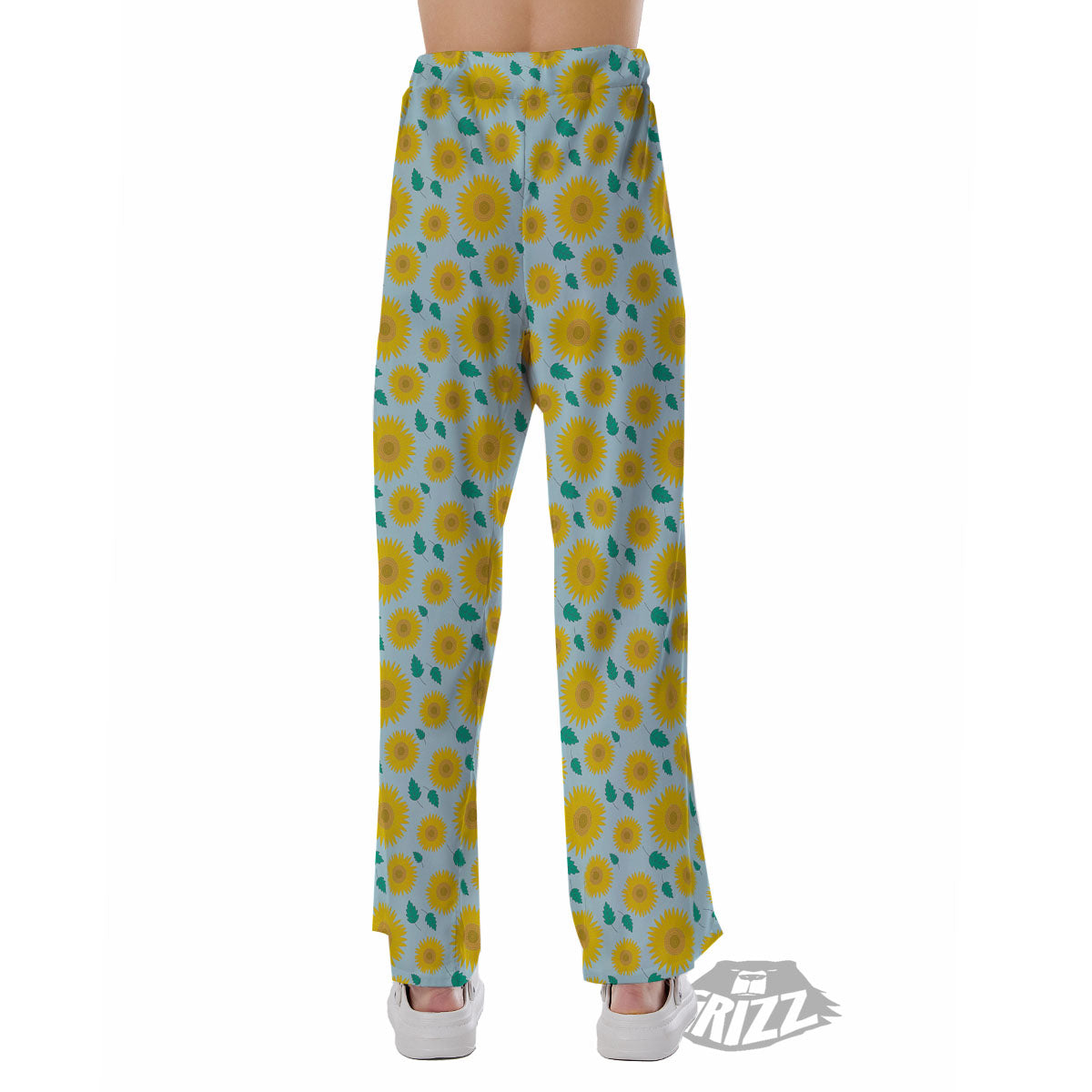 Sunflower Blue Cute Print Pattern Pajama Pants-grizzshop