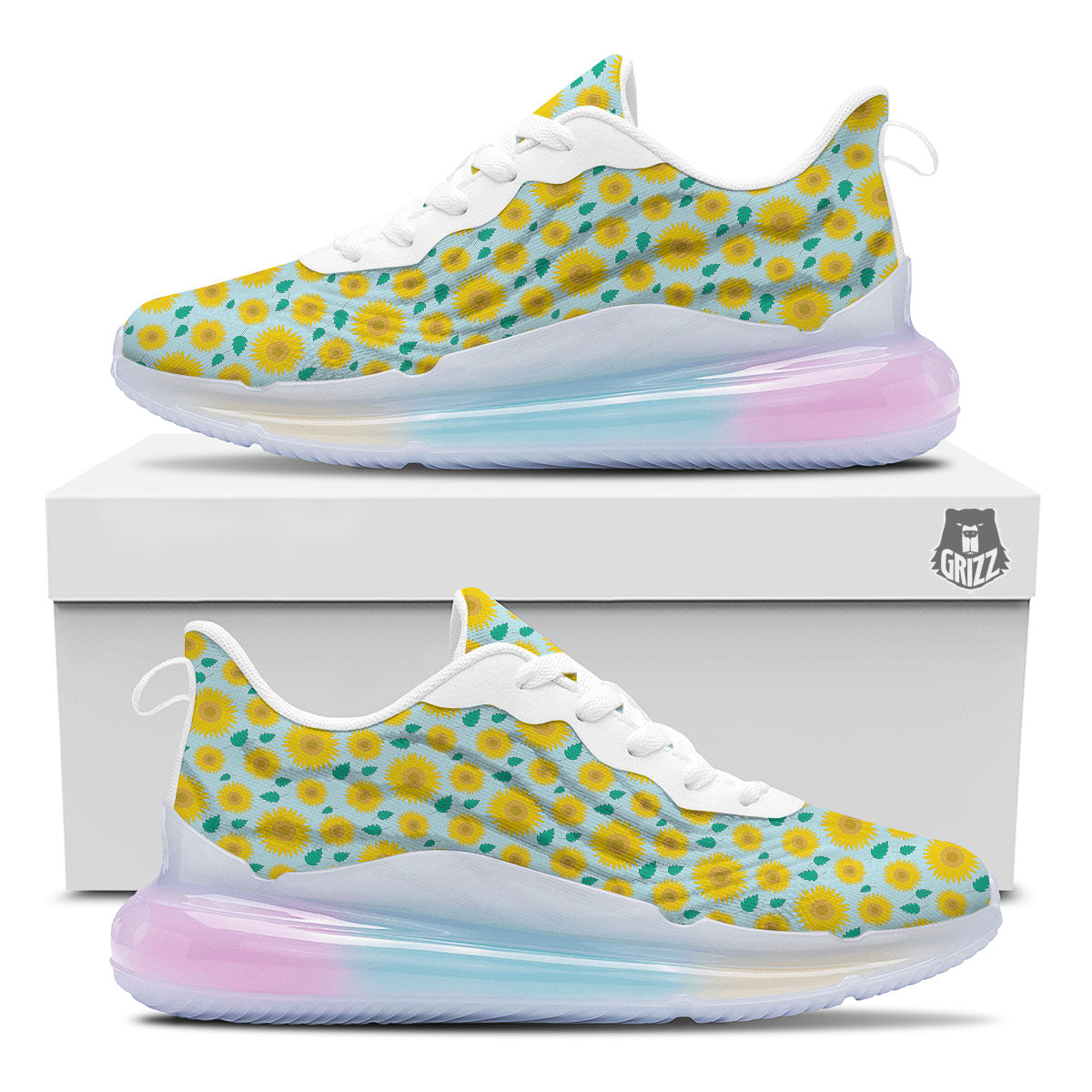 Sunflower Blue Cute Print Pattern Running Sneakers-grizzshop