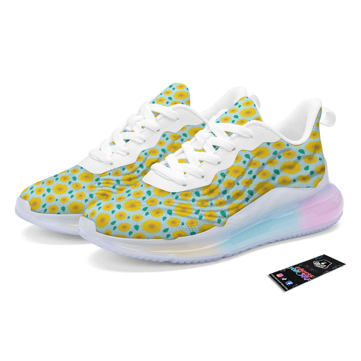 Sunflower Blue Cute Print Pattern Running Sneakers-grizzshop