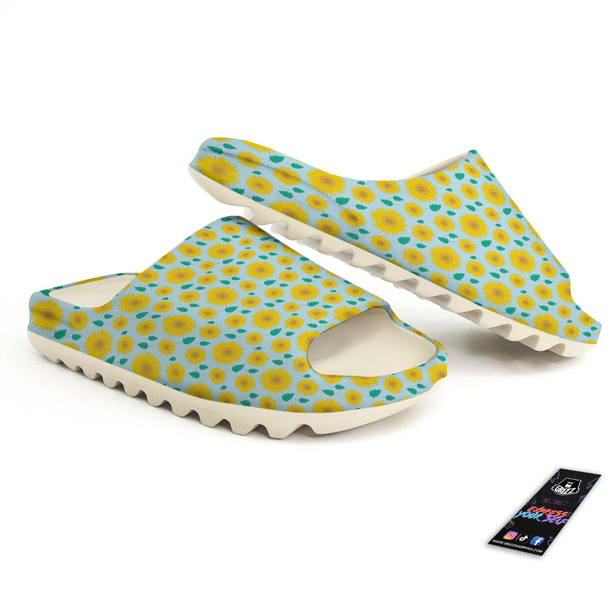 Sunflower Blue Cute Print Pattern Sandals-grizzshop