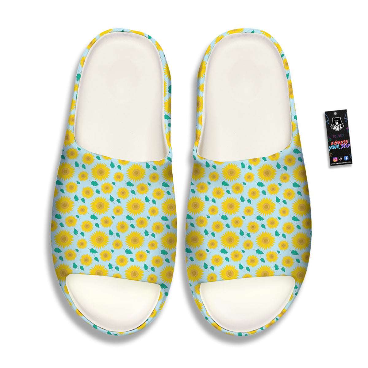 Sunflower Blue Cute Print Pattern Sandals-grizzshop