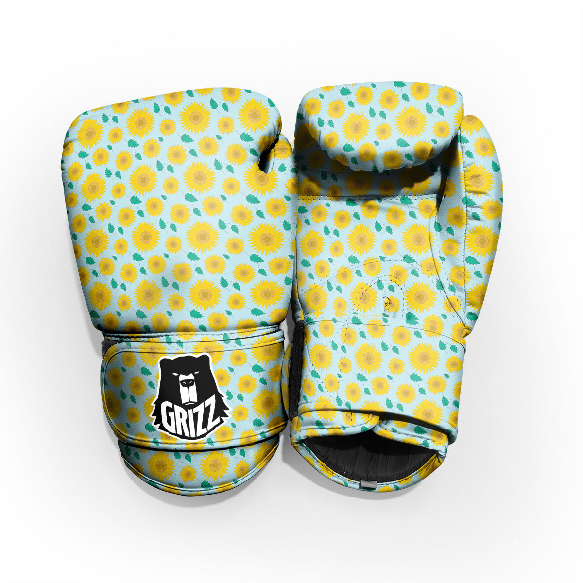 Sunflower Blue Cute Print Pattern Pro Boxing Glove