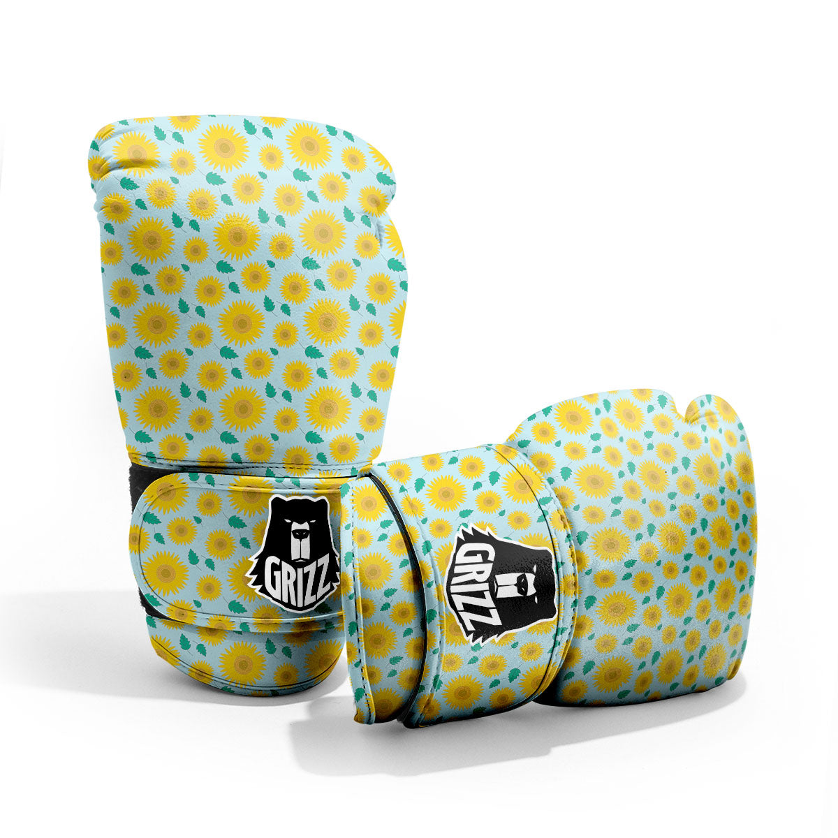 Sunflower Blue Cute Print Pattern Pro Boxing Glove