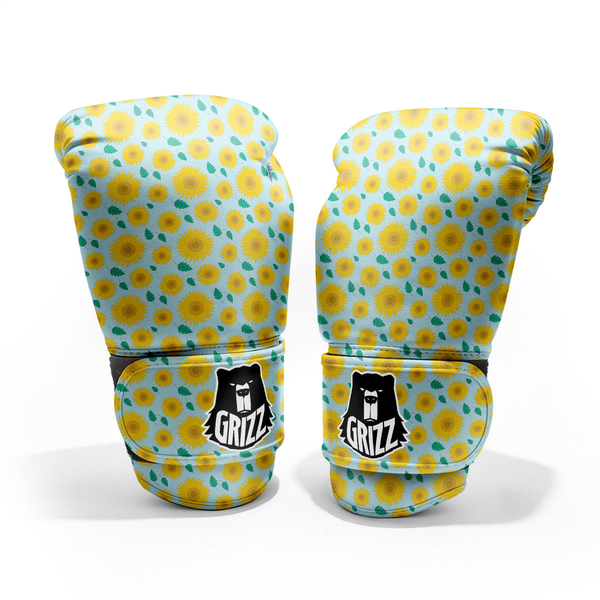 Sunflower Blue Cute Print Pattern Pro Boxing Glove