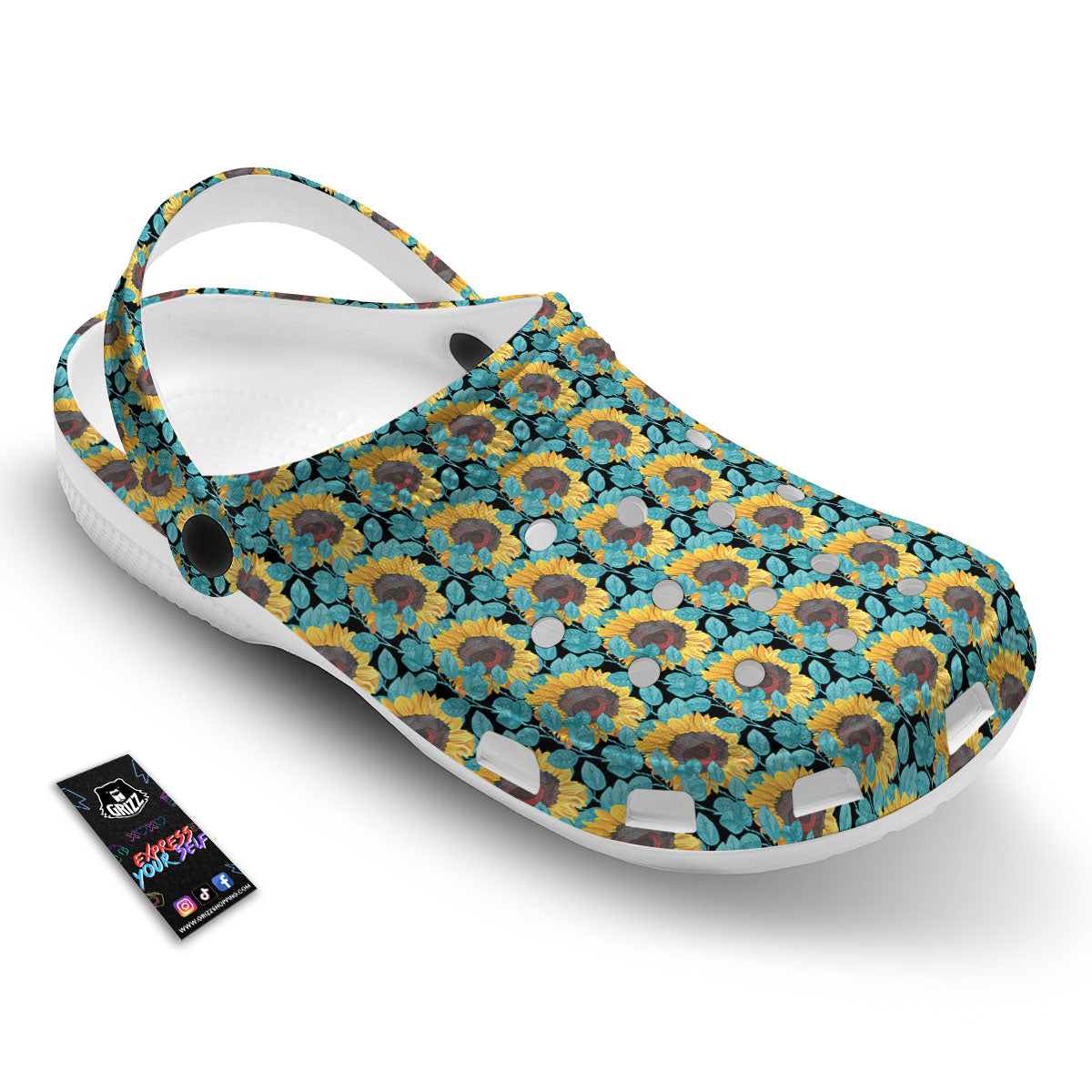 Sunflower Blue Print Pattern Clog-grizzshop