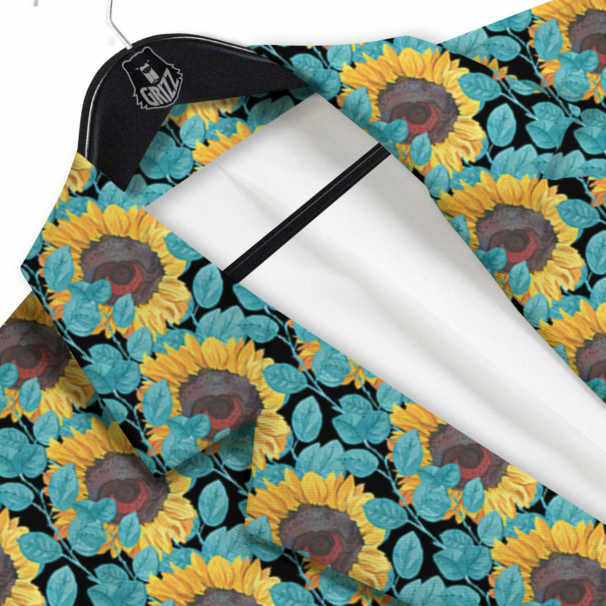 Sunflower Blue Print Pattern Men's Sport Coat-grizzshop