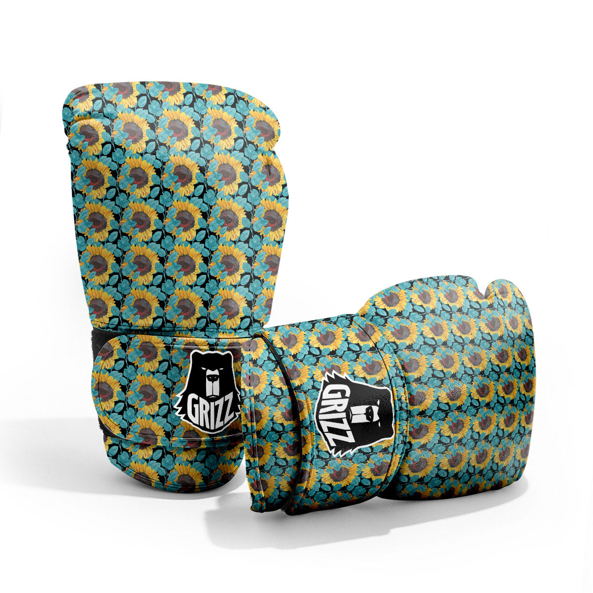 Sunflower Blue Print Pattern Pro Boxing Glove