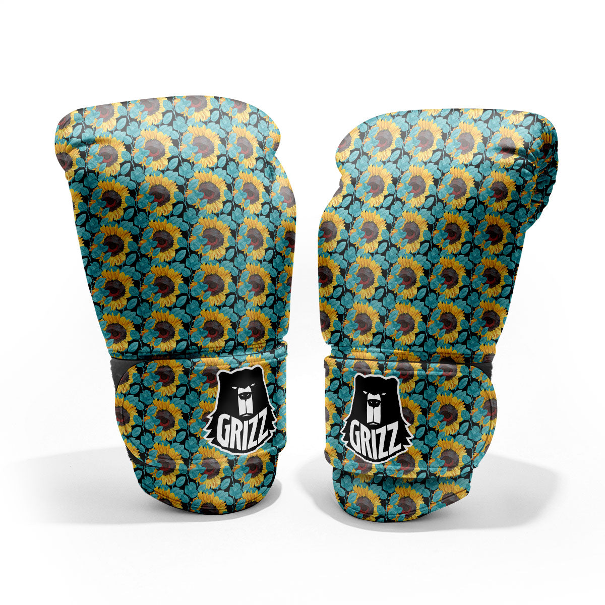 Sunflower Blue Print Pattern Pro Boxing Glove