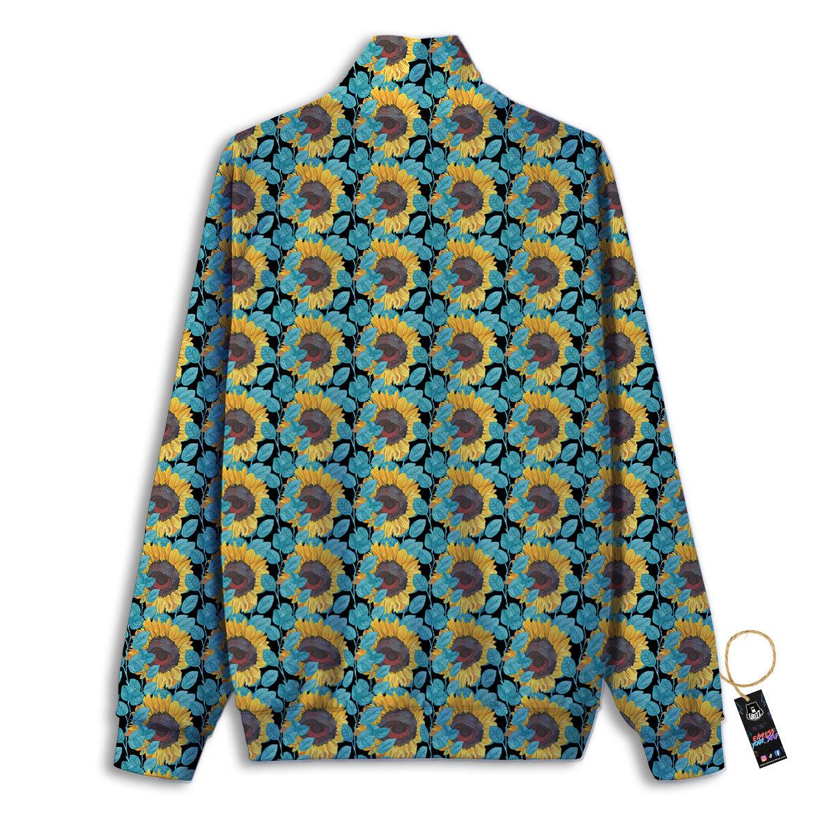 Sunflower Blue Print Pattern Track Jacket-grizzshop