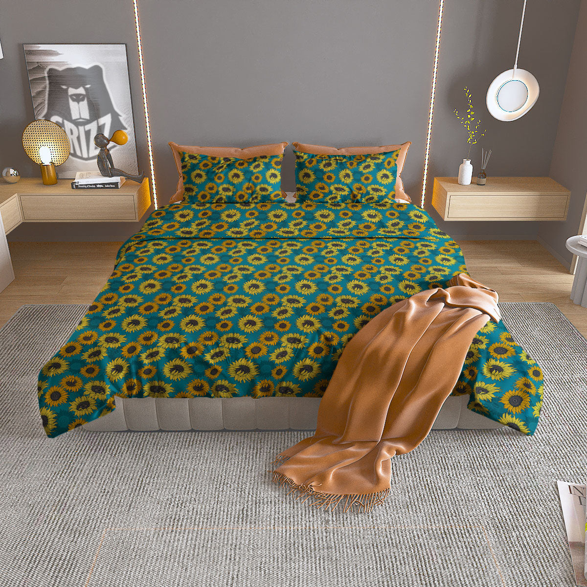 St. Patrick's Day Four Leaf Clover Print Duvet Cover Bedding Set