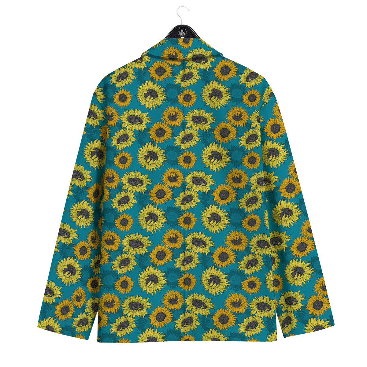 Sunflower Blue Vintage Print Pattern Men's Sport Coat-grizzshop