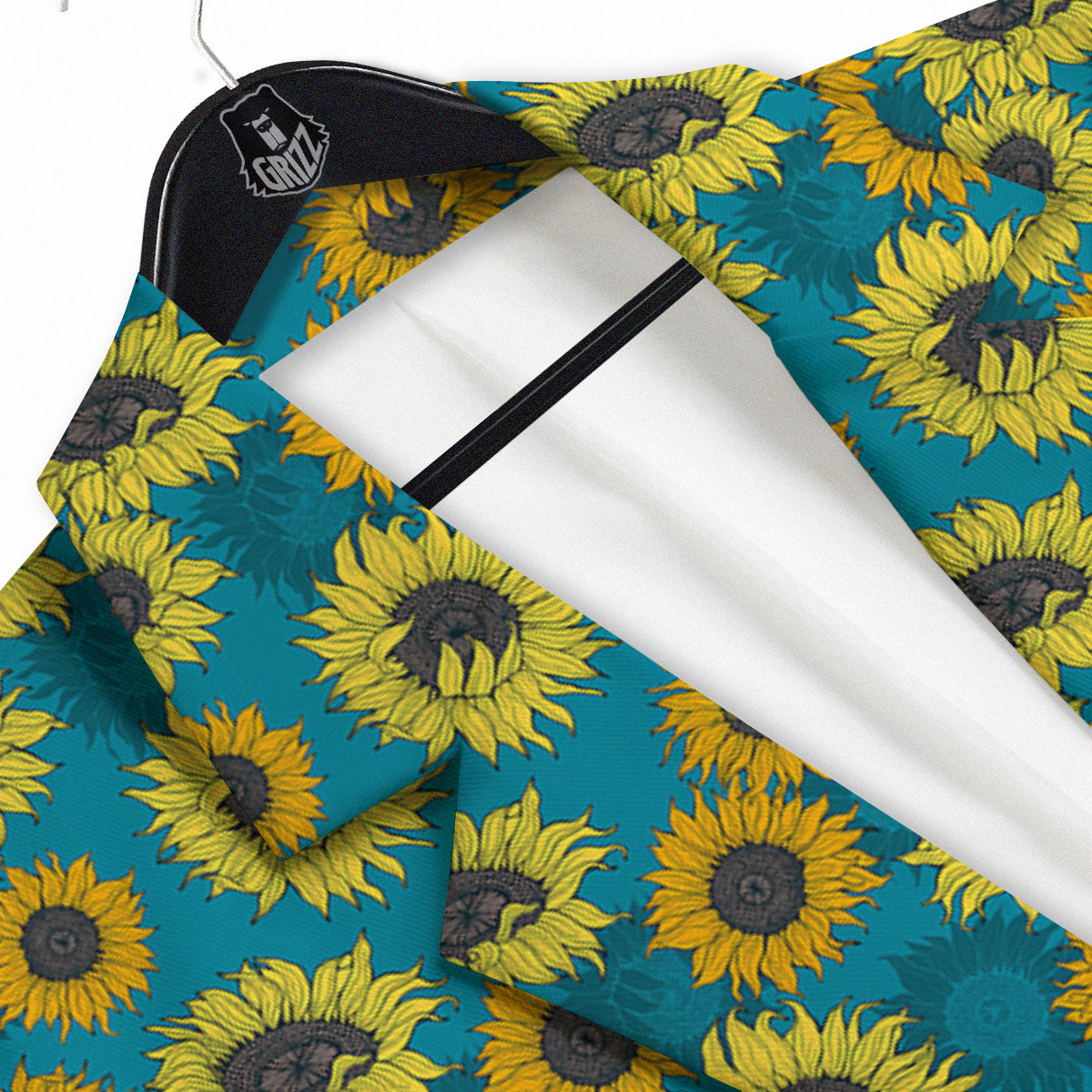 Sunflower Blue Vintage Print Pattern Men's Sport Coat-grizzshop