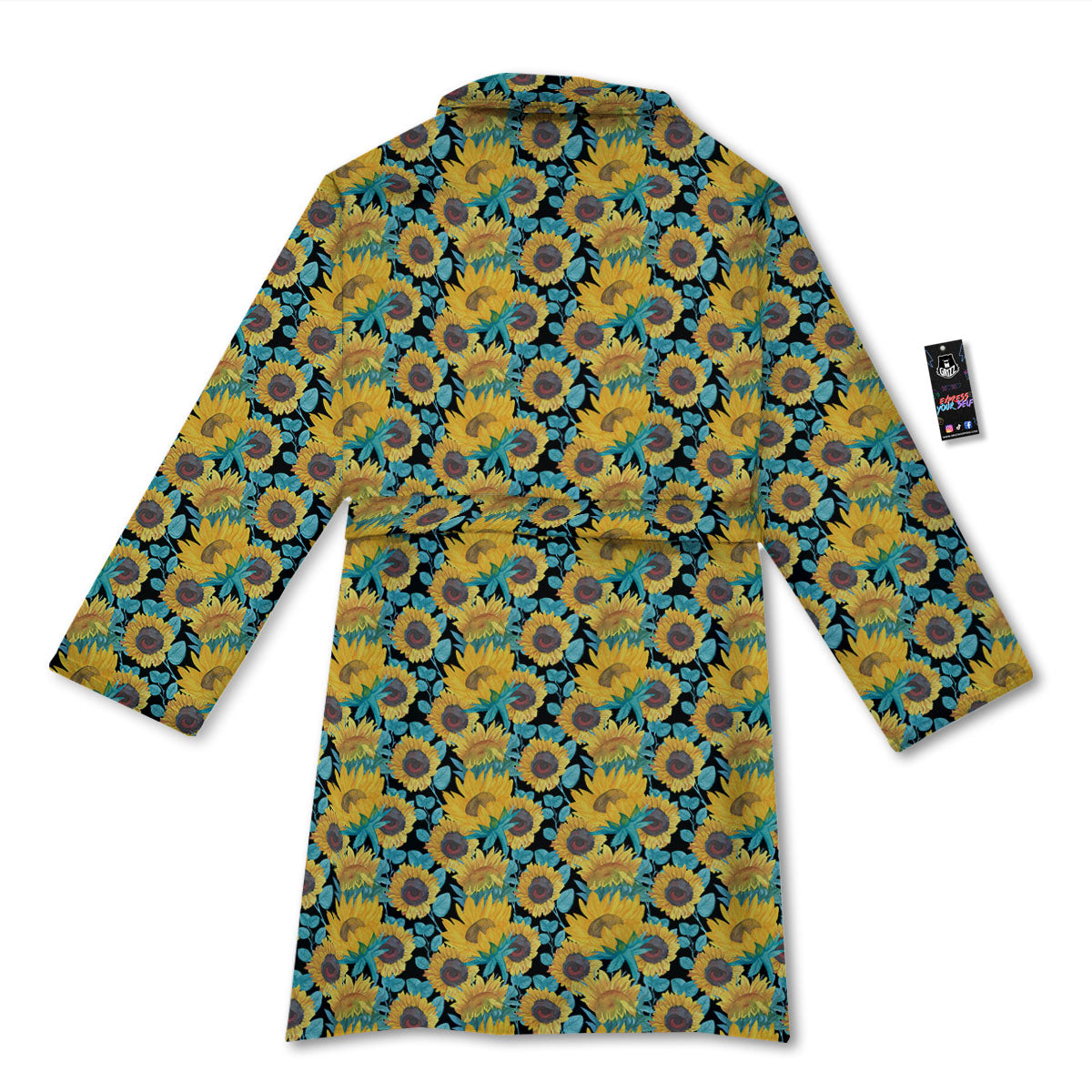 Sunflower Bright Print Pattern Bathrobe-grizzshop