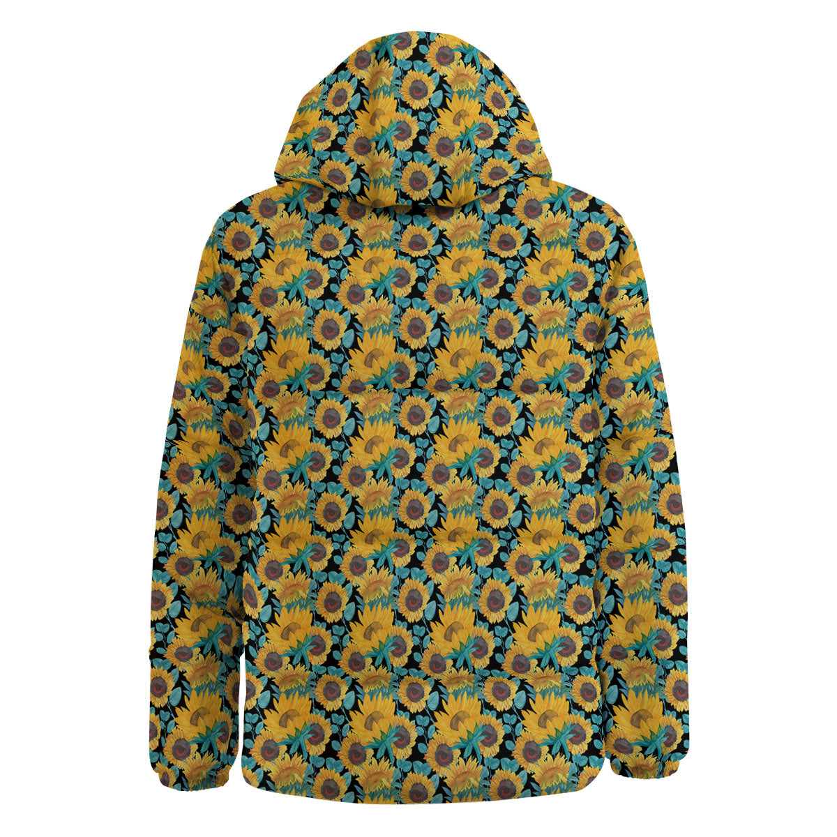 Sunflower Bright Print Pattern Down Jacket-grizzshop
